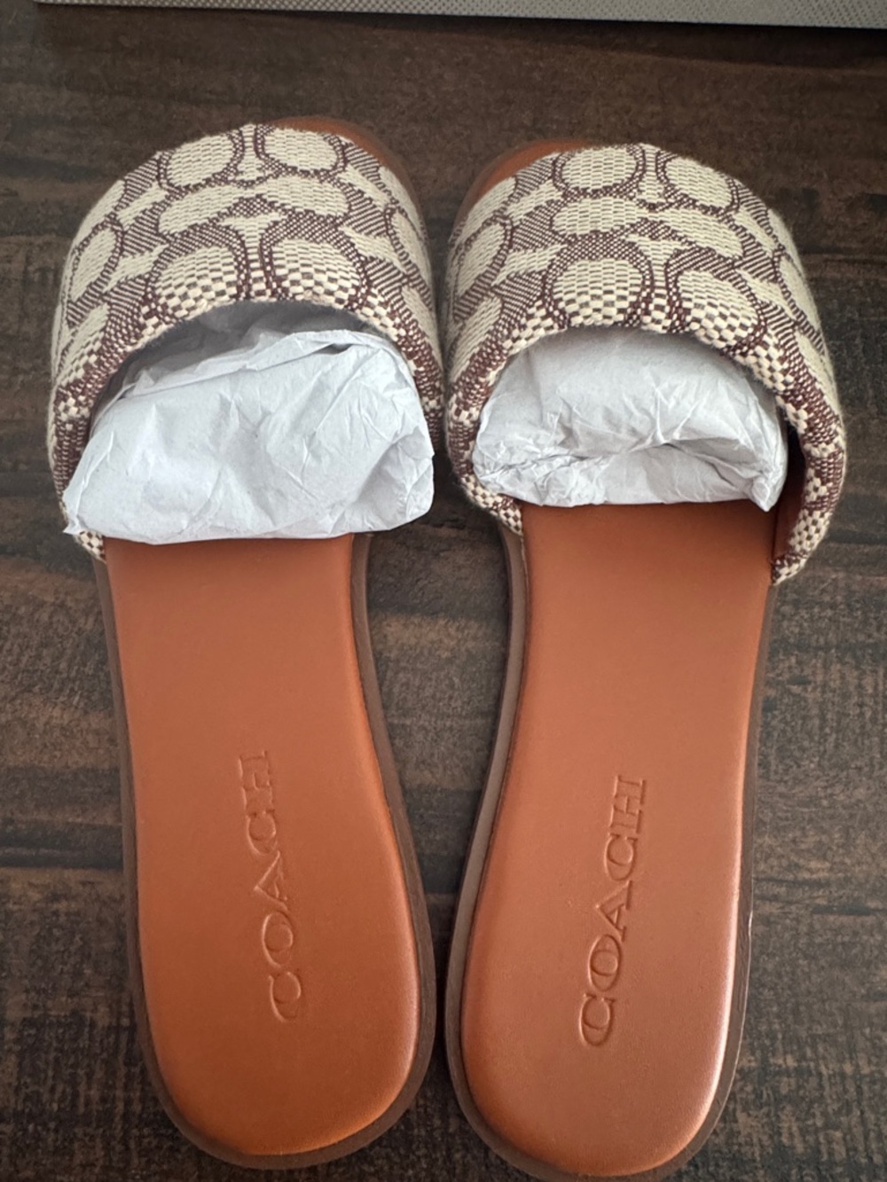 Coach Signature Holly Brown Slide Sandals - Picture 5 of 5